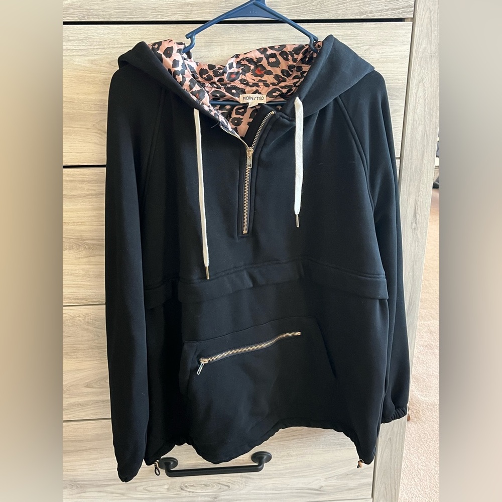 Main Strip Pink and Black Leopard Print Jacket